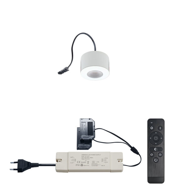 Set LED-opbouwspot met afstandsbediening Parma wit 3W dimbaar  1-12 stuks