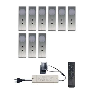 Set LED-opbouwspot met afstandsbediening Ludo zilver 3W 2700K