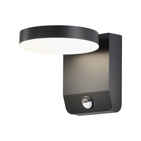 LED-wandlamp met sensor Bolea zwart 17W warm-wit