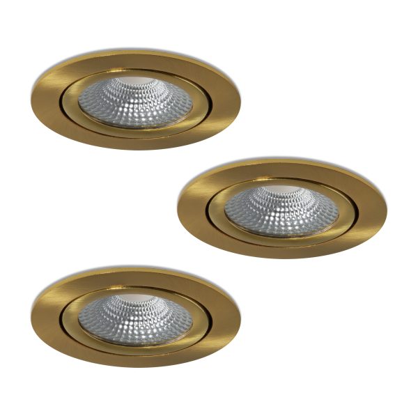 LED-inbouwspot set 3 stuks Vivaro goud dimbaar