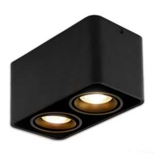 LED-opbouwspot Lombardo zwart dubbele GU10