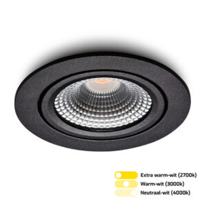 LED-inbouwspot Vivaro zwart tri-color